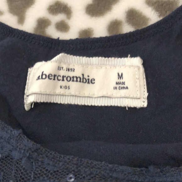 Abercrombie Kids Floral Mesh Lace Dress with Sequins on Blue Size Medium - Picture 7 of 16